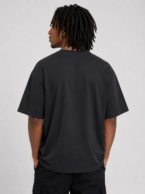 Black Oversized Love Is Evol Logo Tee