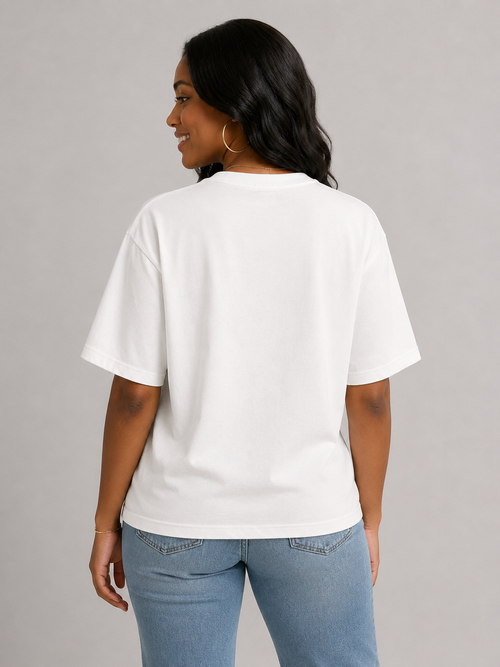 White Love Is Evol Oversized Logo Tee